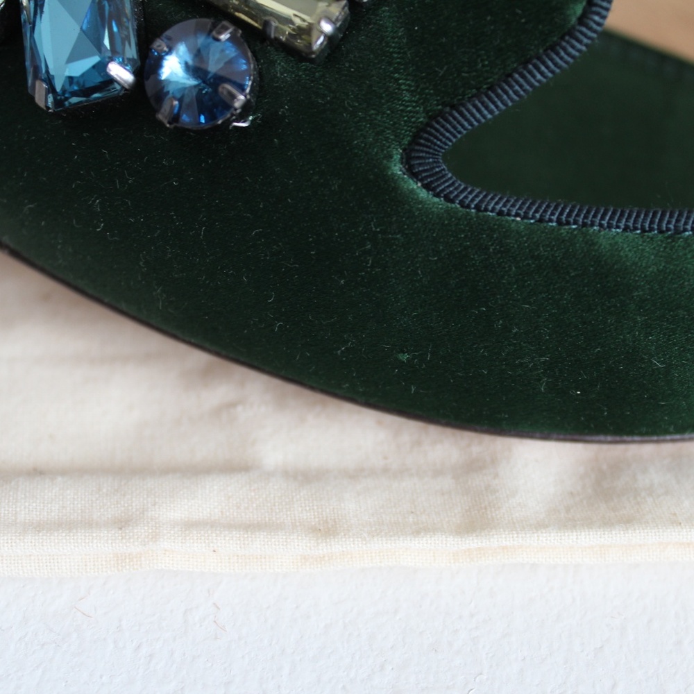 Tory Burch Mayada Emerald Satin Smoking Flats 10M - Picture 6 of 8